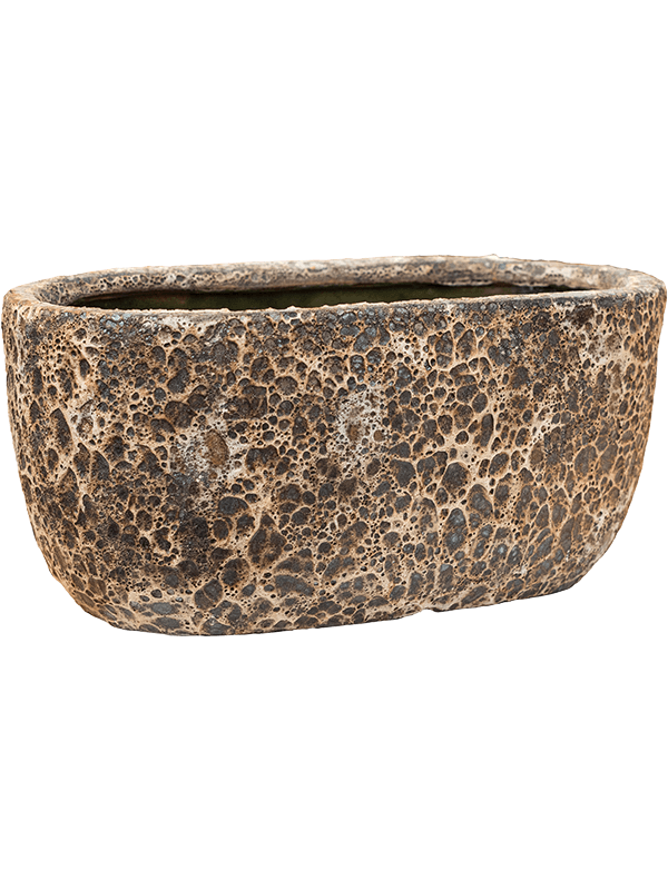 SAKSIJA LAVA OVAL RELIC RUST METAL 38X24X19